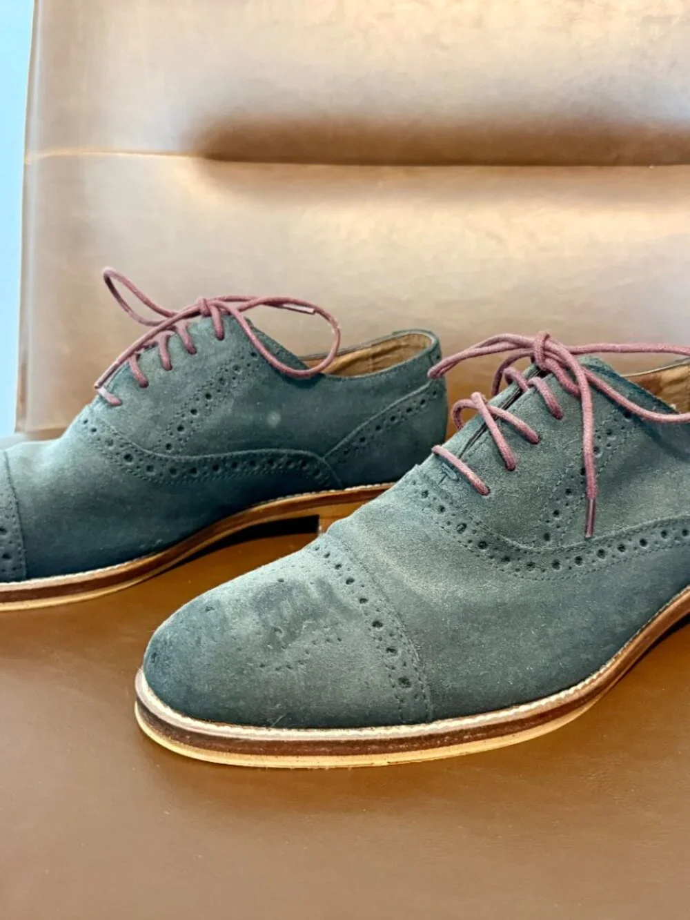 Johnston & Murphy, size 9M, blue suede